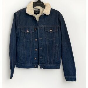 Triot Denim Sherpa‎ Trucker Jacket Retro Cowgirl Western Country Button Up S